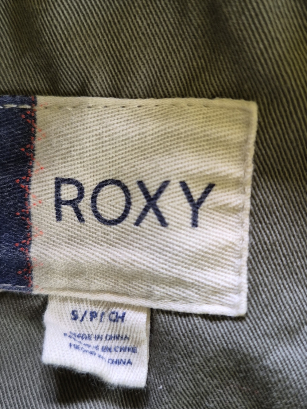 Roxy Women's Olive Utility Jacket with Snap Collar - Picture 7 of 7